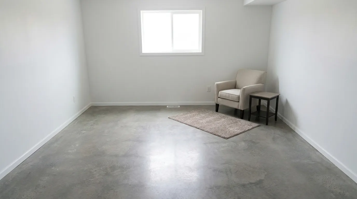 Same basement extracted, disinfected and dry after cleanup